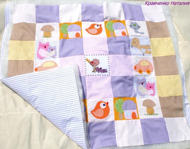 Мастер-класс: детское развивающее одеяло-панно с вышивкой и аппликацией, фото № 25