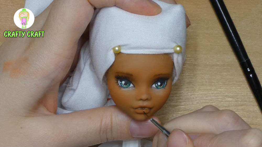 Переделка куклы: ООАК, прошивка волос шерстью, обувь и платье своими руками для куклы Монстер Хай, фото № 18