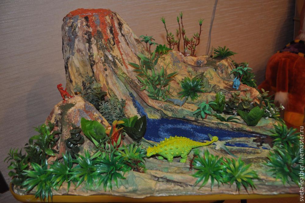 Макет-миниатюра «Эпоха динозавров с вулканом», фото № 12