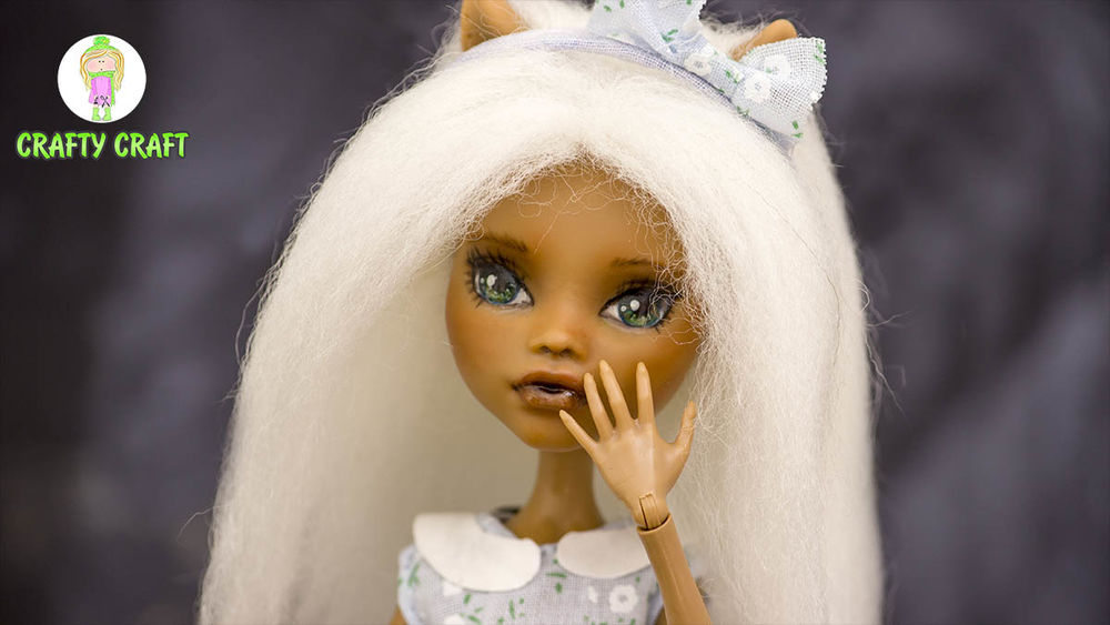 Переделка куклы: ООАК, прошивка волос шерстью, обувь и платье своими руками для куклы Монстер Хай, фото № 44