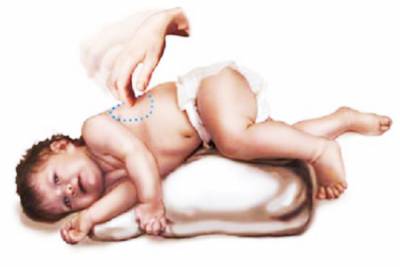 Дренажный массаж у младенца