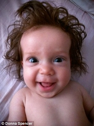 Meanwhile, Donna Spencer sent in a picture of five-month-old Mabel with a hair-raising look
