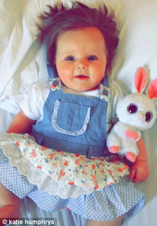 Katie humphrys shared this cute snap of Lulu, aged six-months, cuddling her bunny rabbit