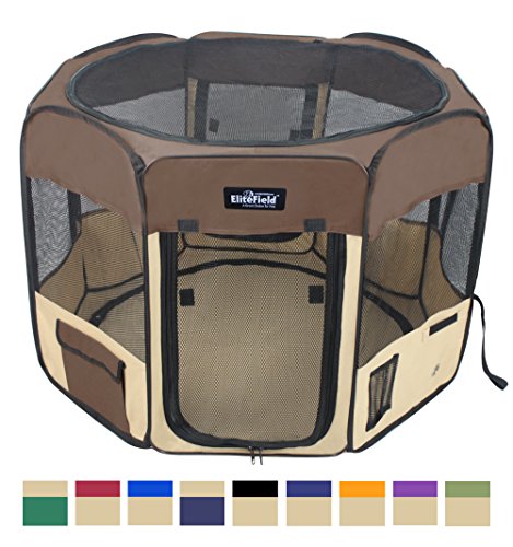 EliteField 2-Door Soft Pet Playpen, Exercise Pen, Multiple Sizes and Colors Available for Dogs, Cats and Other Pets (48