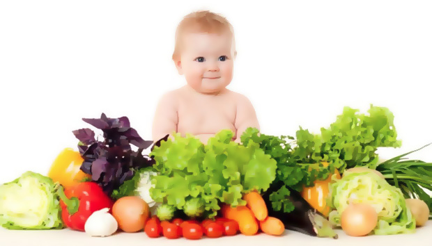 малыш и овощи