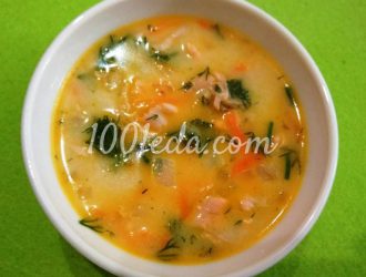 Сырный суп из красной рыбы