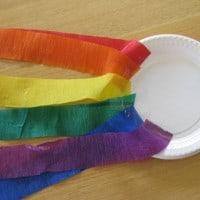 making a rainbow with a paper plate